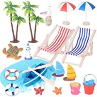 20pcs Miniaturas Casa de Muñecas Accesorios Decoración 1-12 Jardín - Paisajismo Vista al Mar Árbol de Coco Anillo…